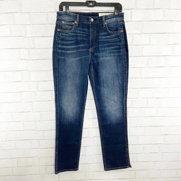 Rag & Bone Nina High Rise Cigarette Split Hem Jeans Women's Waist Size 28 - Picture 1 of 10